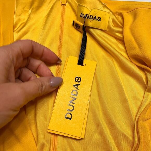 NWT DUNDAS Beau Wrap Dress Yellow Size 2 MSRP $1250 - Picture 9 of 11